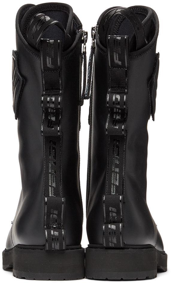 商品Fendi|Black 'Forever Fendi' Rockoko Biker Boots,价格¥8676,第6张图片详细描述