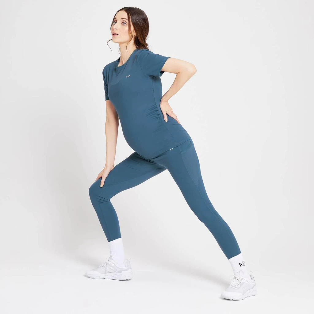 商品Myprotein|MP Women's Power Maternity Short Sleeve Top - Dust Blue,价格¥94,第2张图片详细描述