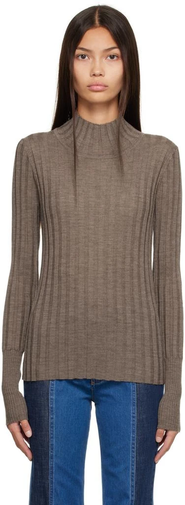 商品See by Chloé|Beige Ribbed Turtleneck,价格¥1542,第1张图片