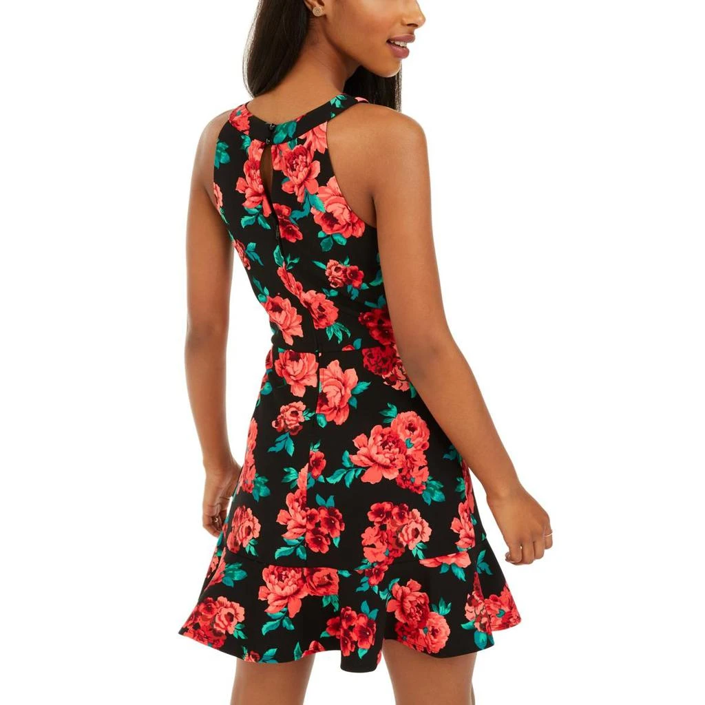 商品BCX|BCX Womens Juniors Floral Flounce Hem Fit & Flare Dress,价格¥31,第2张图片详细描述