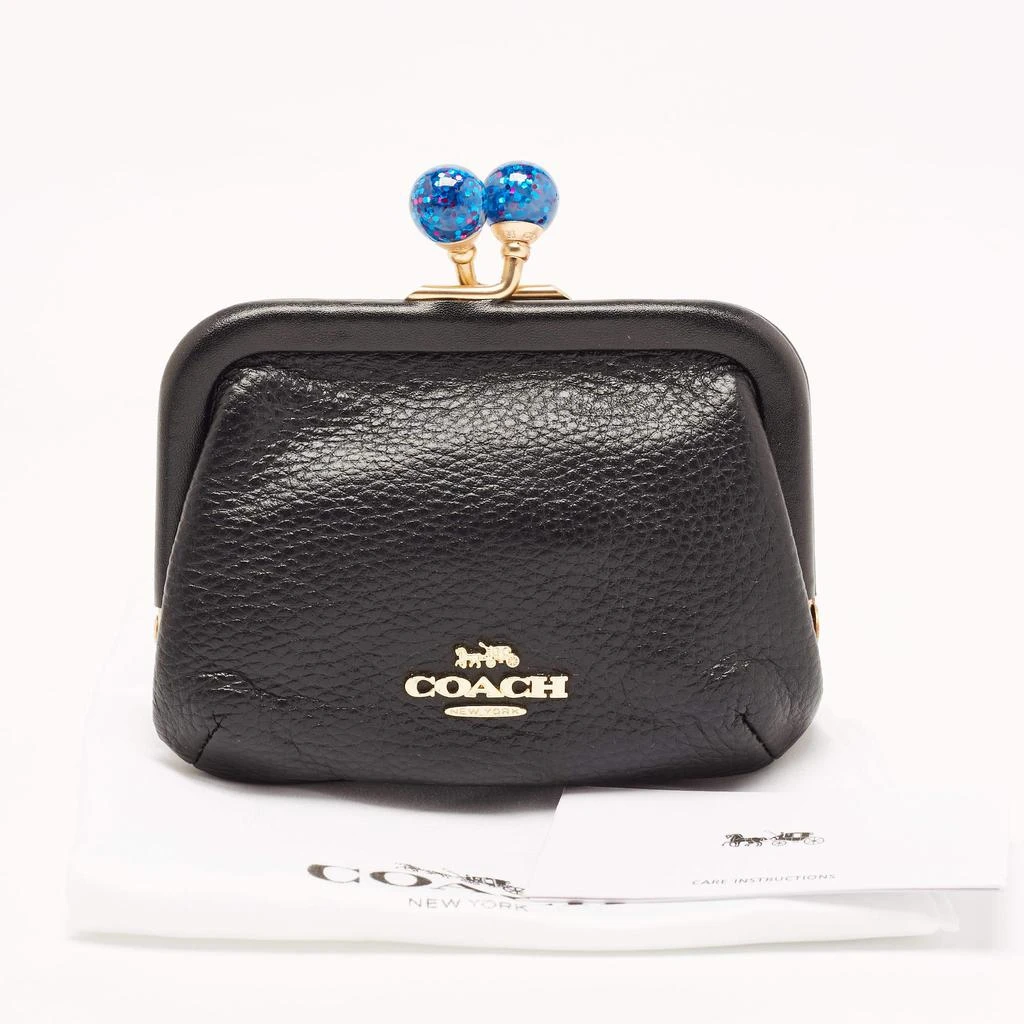 Coach Black Leather Nora Kisslock Coin Purse 商品