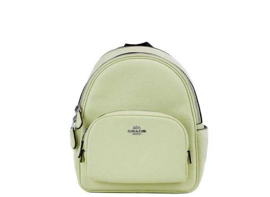 商品Coach|COACH Mini Court Pale Lime Pebbled Leather Shoulder Backpack Bag,价格¥2489,第1张图片