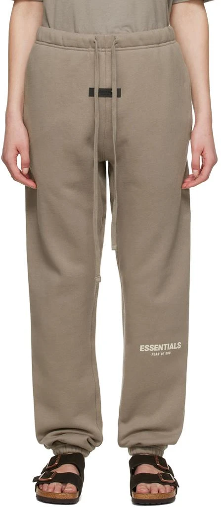 商品Essentials|Taupe Cotton Lounge Pants,价格¥442,第1张图片
