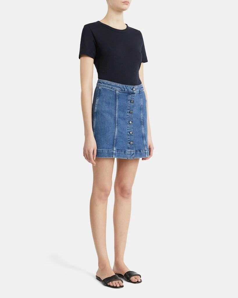 商品Theory|Denim Button-Front Skirt,价格¥610,第2张图片详细描述