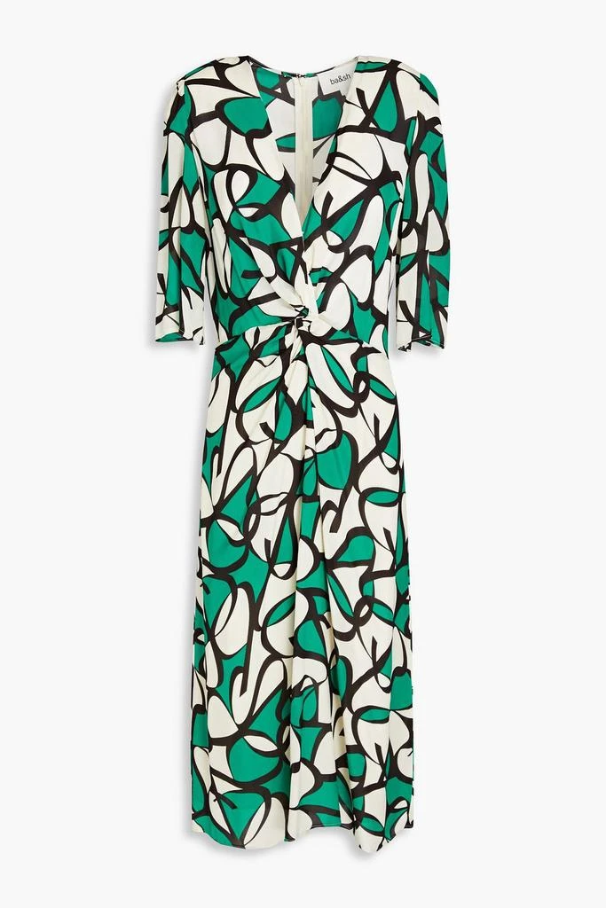 商品ba&sh|Paz twist-front printed crepe de chine midi dress,价格¥677,第1张图片