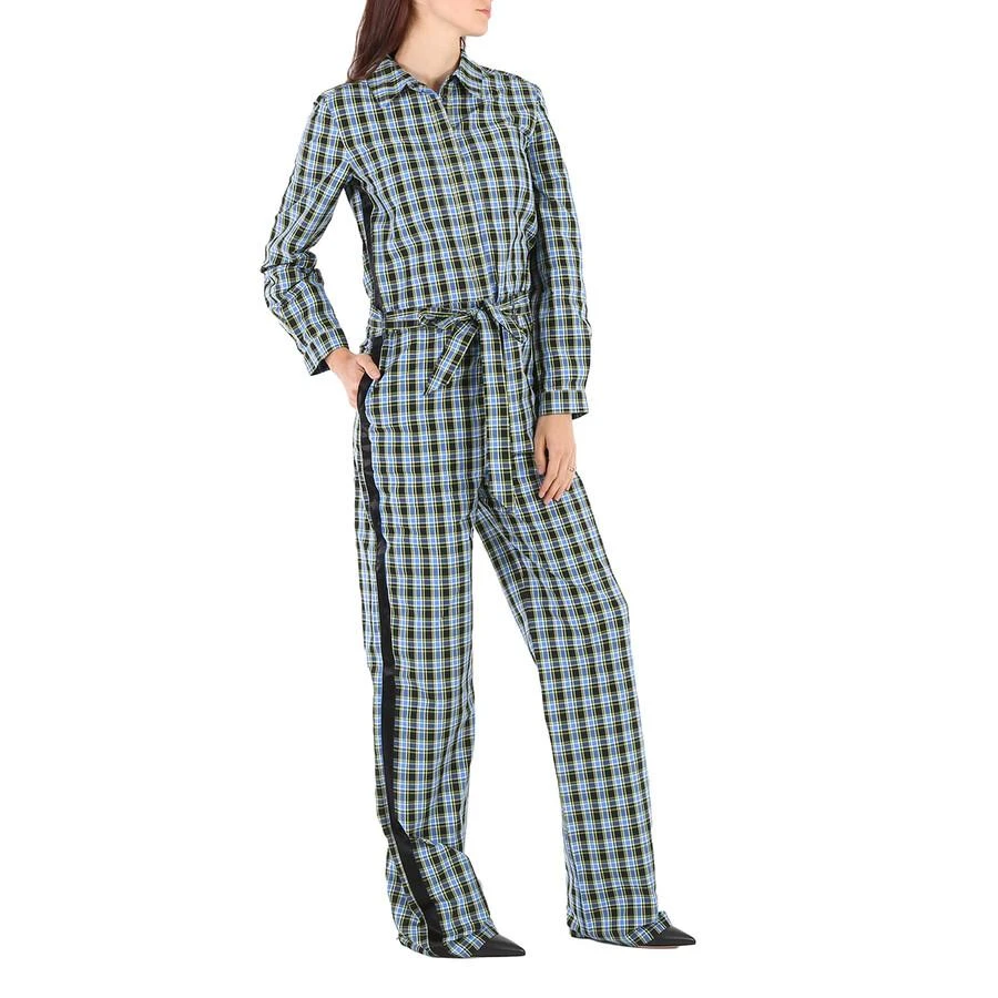 商品Burberry|Ladies Azure Blue Lampton Check Tie Waist Jumpsuit,价格¥1035,第3张图片详细描述