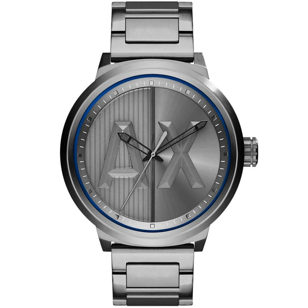 商品Armani Exchange|Men's Three Hand Gunmetal Gray Stainless Steel Watch 49mm,价格¥1111,第1张图片