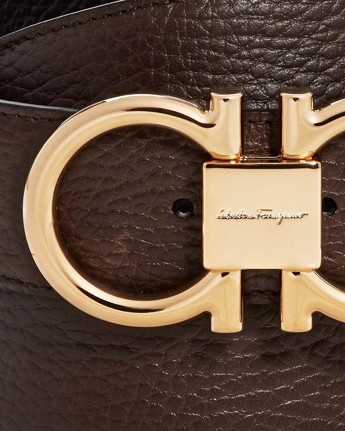 商品Salvatore Ferragamo|Salvatore Men's Double Gancini Buckle Reversible  Leather Belt,价格¥3948,第2张图片详细描述