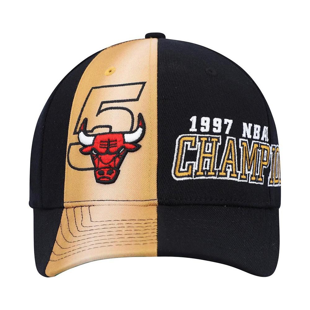 Men's Black Chicago Bulls Hardwood Classics 1997 NBA Champions Stretch Snapback Hat商品第4张图片规格展示