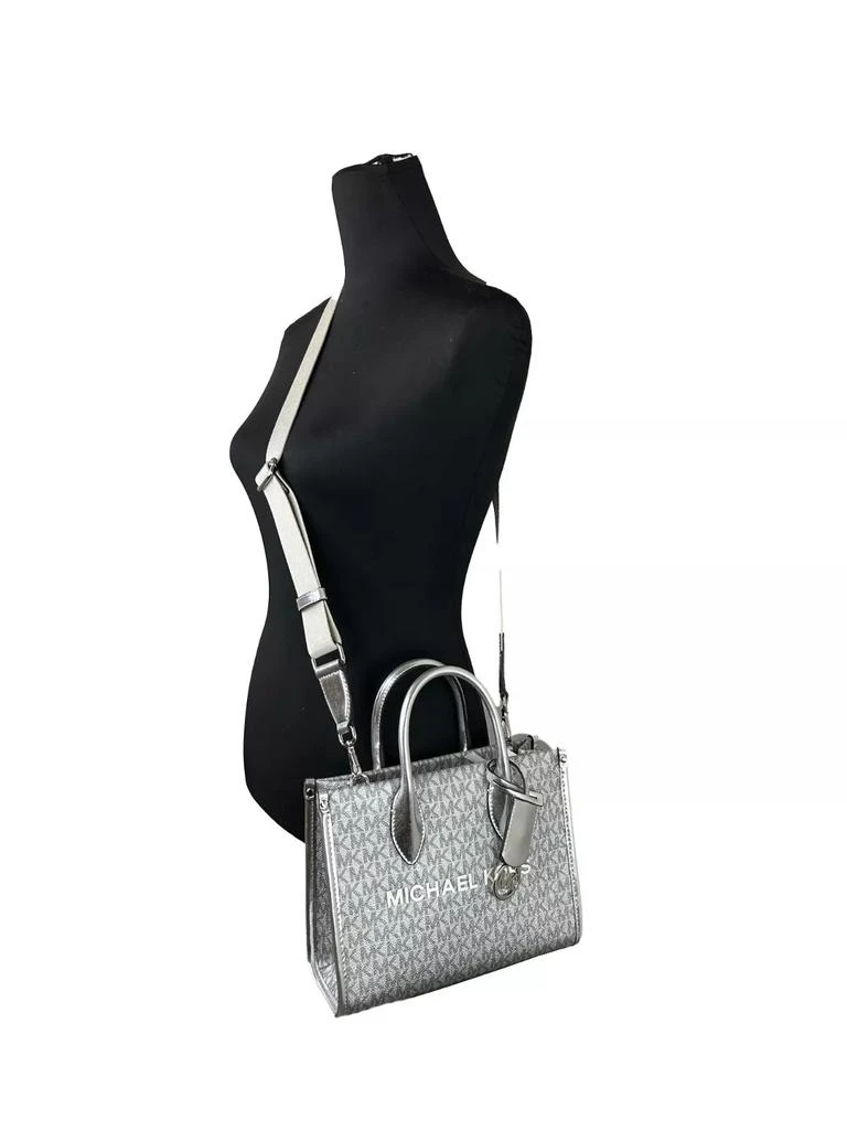 商品Michael Kors|Michael Kors Mirella Signature Small Top Zip Tote Bag Silver,价格¥2204,第2张图片详细描述