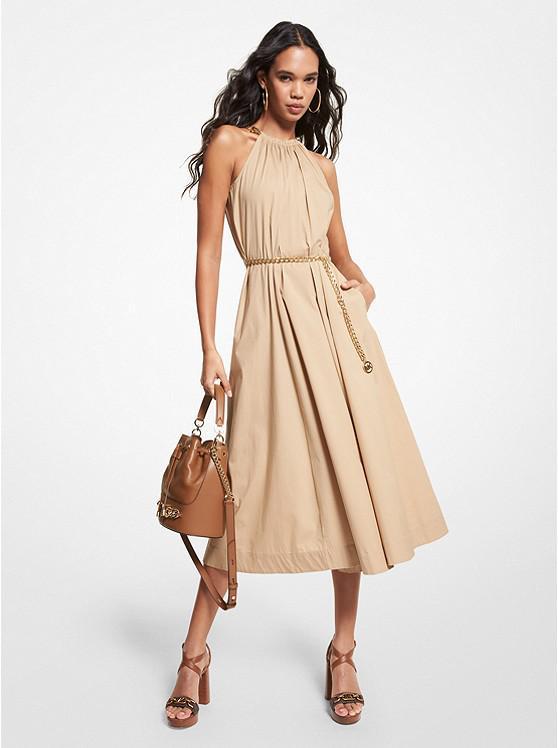 商品Michael Kors|Chain-Neck Organic Stretch Cotton Halter Dress,价格¥845,第1张图片