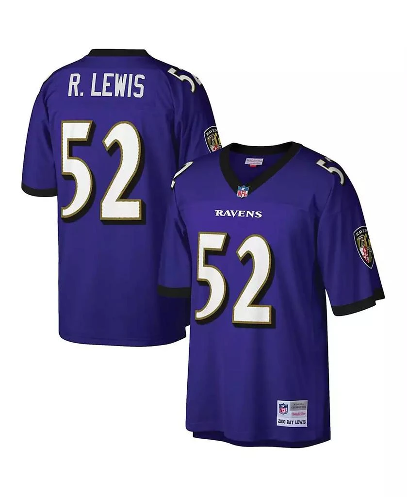商品Mitchell and Ness|Men's Ray Lewis Purple Baltimore Ravens Big and Tall 2000 Retired Player Replica Jersey,价格¥949,第4张图片详细描述