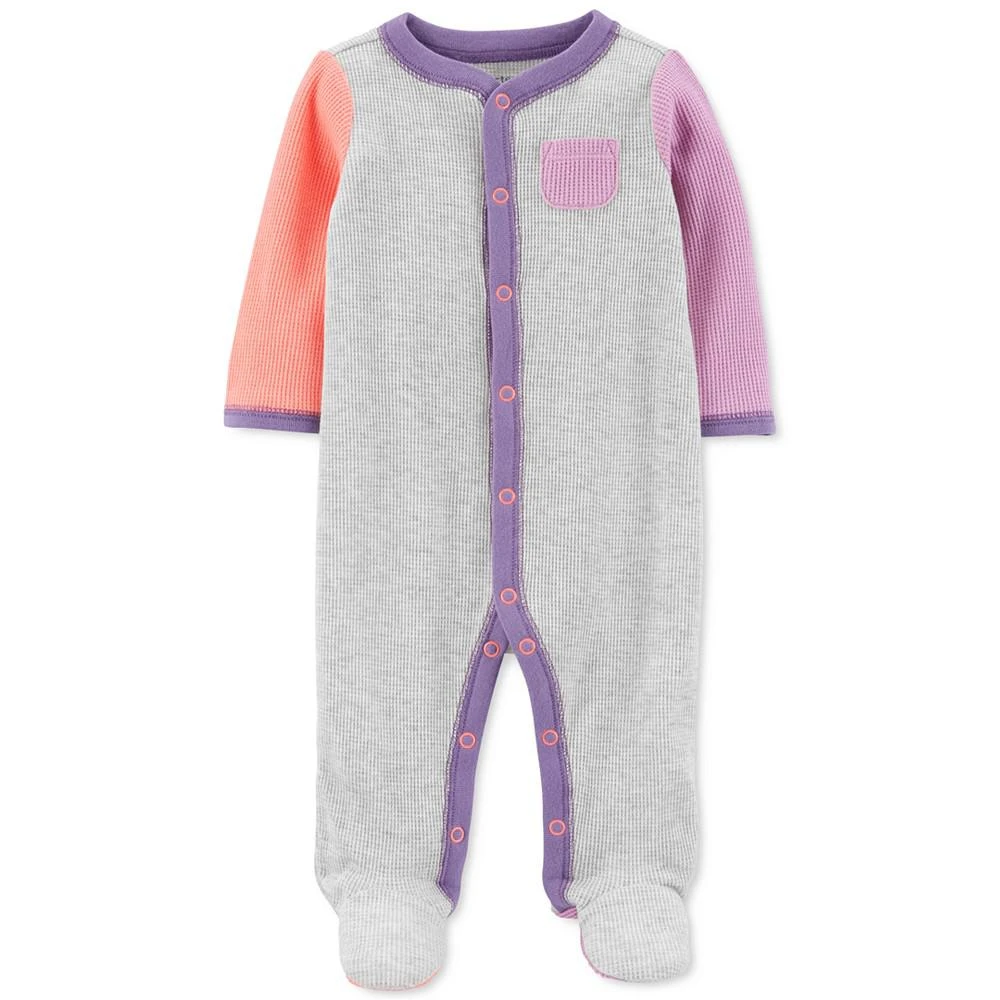 商品Carter's|Baby Girls Colorblocked Snap Front Cotton Sleep and Play,价格¥68,第1张图片