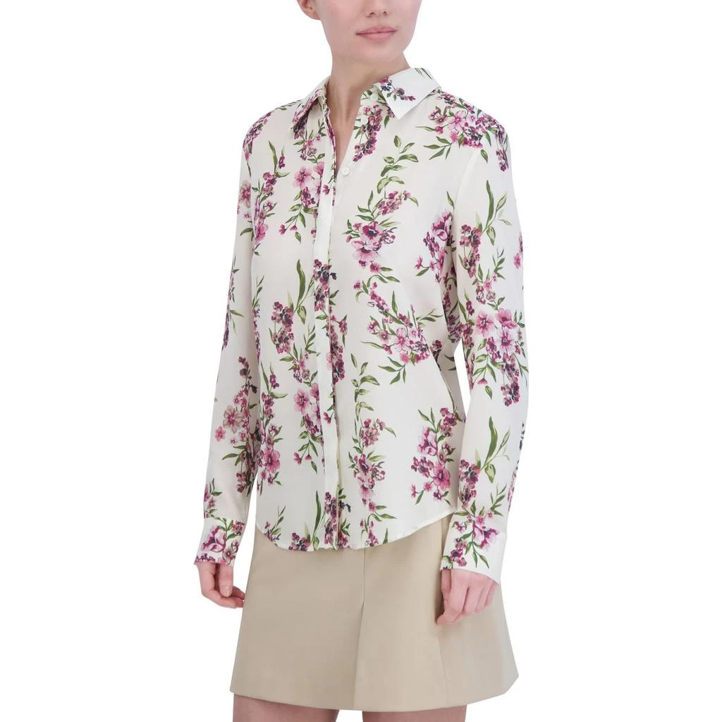 商品BCBG|BCBGMAXAZRIA Womens Chiffon Floral Button-Down Top,价格¥635,第1张图片