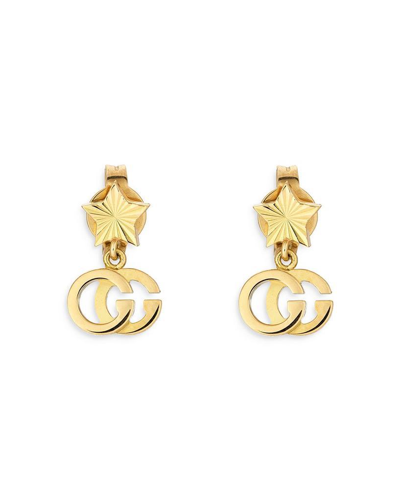 商品Gucci|18K Yellow Gold Double G Drop Earrings,价格¥6272,第1张图片