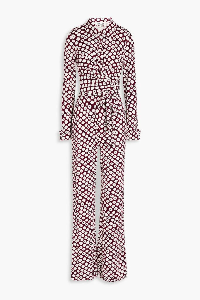 商品Diane von Furstenberg|Michelle wrap-effect printed jersey jumpsuit,价格¥1587,第1张图片