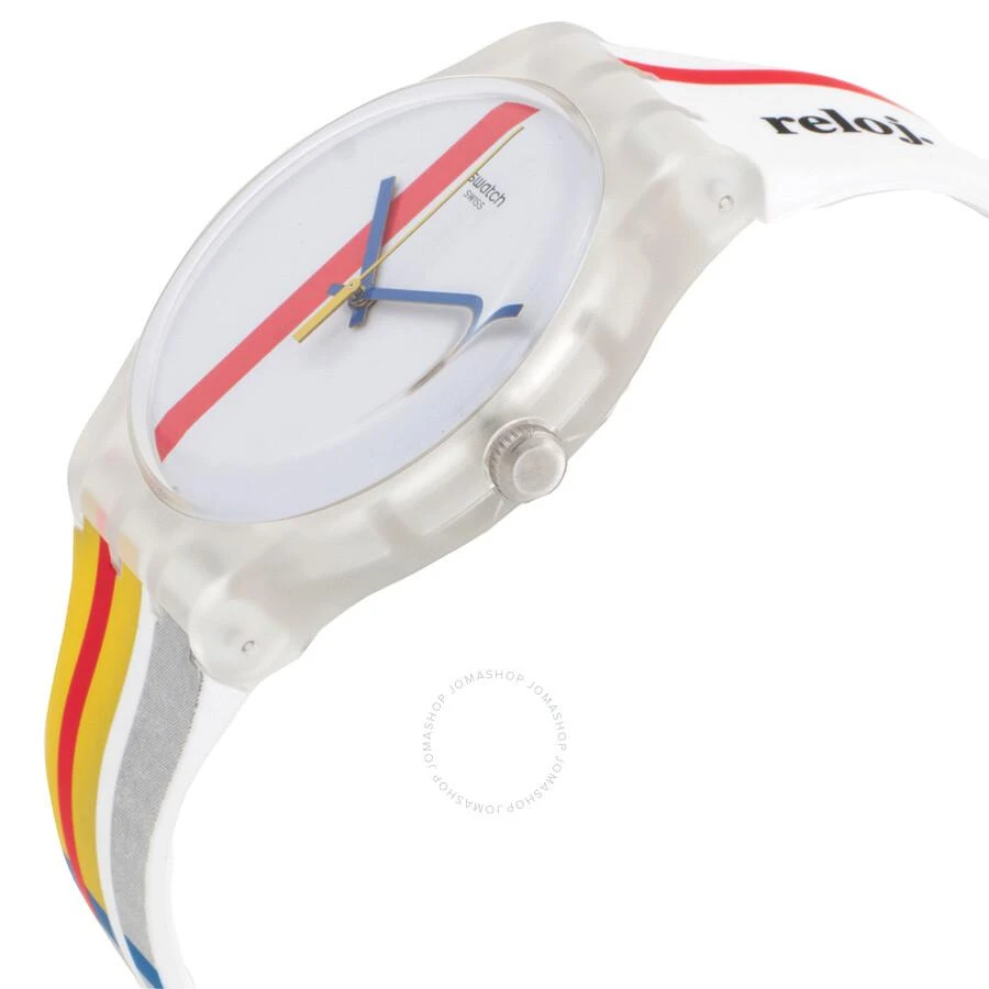 商品Swatch|The Red Shiny Line Quartz White Dial Unisex Watch SUOZ297,价格¥609,第2张图片详细描述