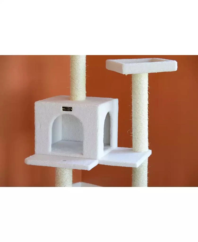 57" High Real Wood Cat Tree, Fleece Covered Cat Climber 商品