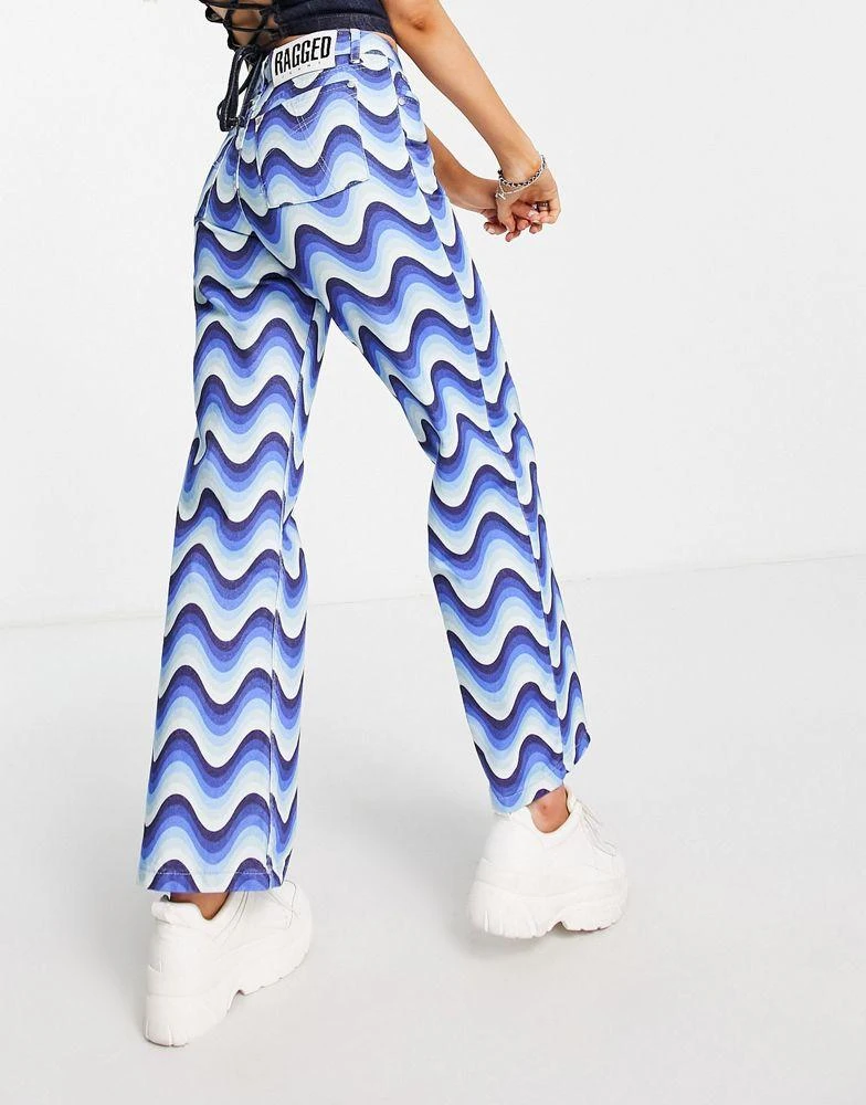 商品The Ragged Priest|The Ragged Priest dad jeans in denim wave print,价格¥127,第3张图片详细描述