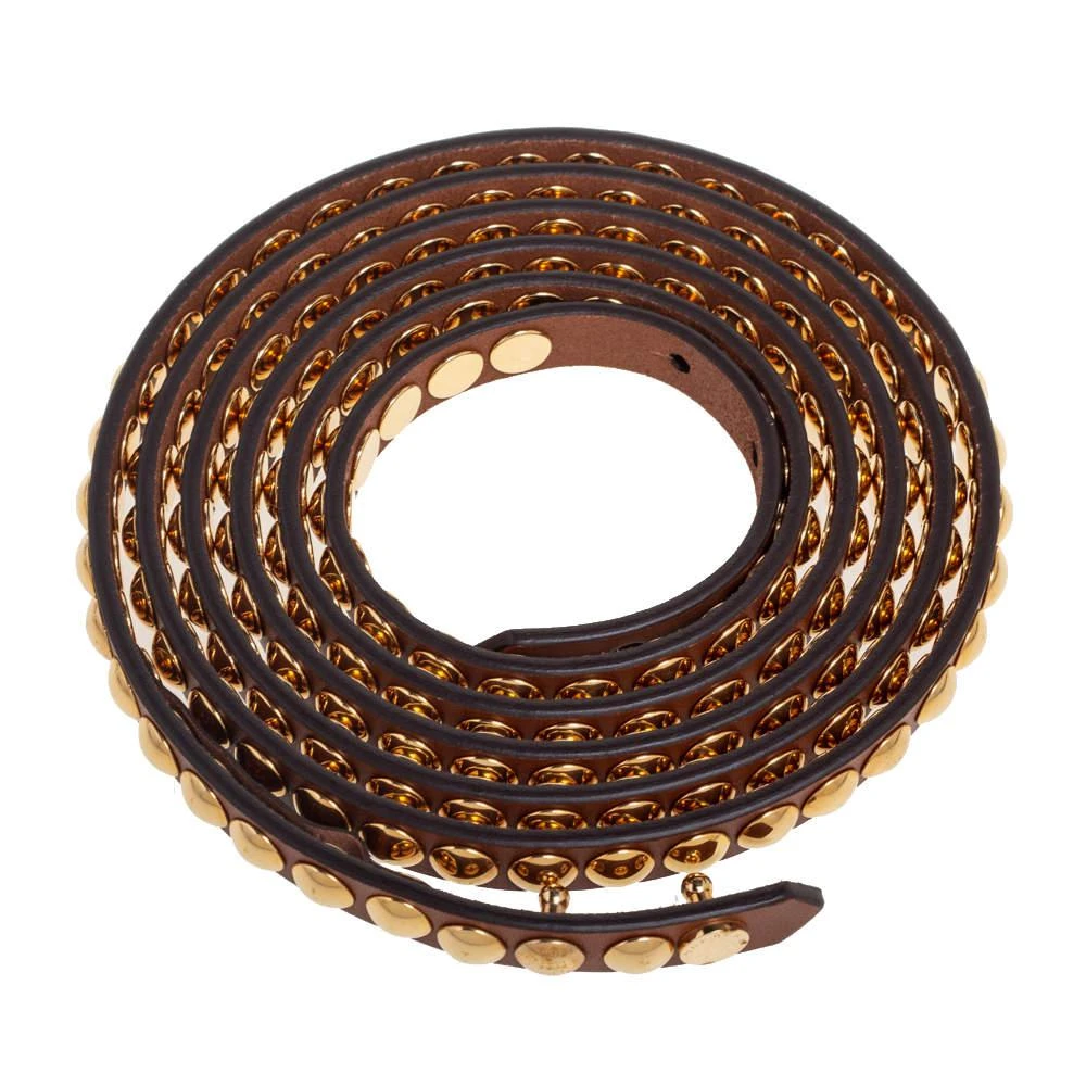 商品[二手商品] Burberry|Burberry Brown Leather Studded Double Wrap Slim Belt 95CM,价格¥1060,第3张图片详细描述