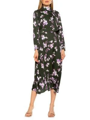商品ALEXIA ADMOR|Brooklyn Satin Fit-&-Flare Midi Dress,价格¥612,第5张图片详细描述