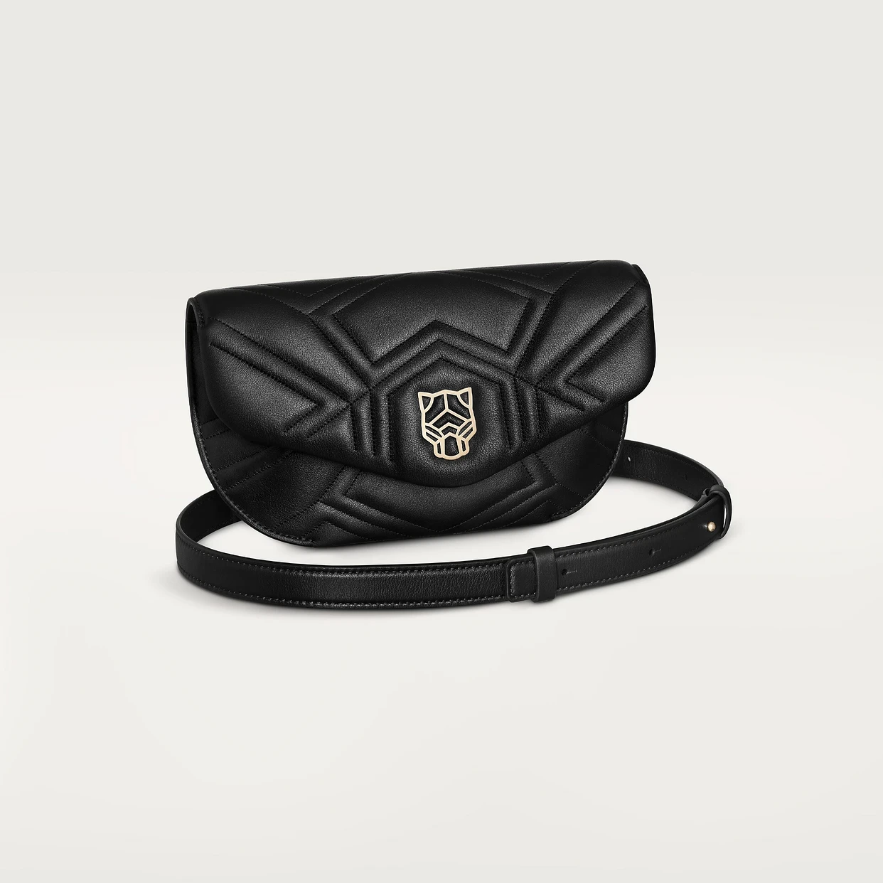 包邮包税【预售7天发货】 CARTIER 24春夏 女士 单肩包 Sac en forme de demi-lune, Panthère de Cartier L1002560 商品