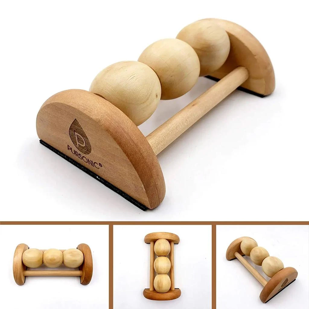 商品PURSONIC|Pursonic All Natural Wooden Foot Massager Roller,价格¥116,第3张图片详细描述