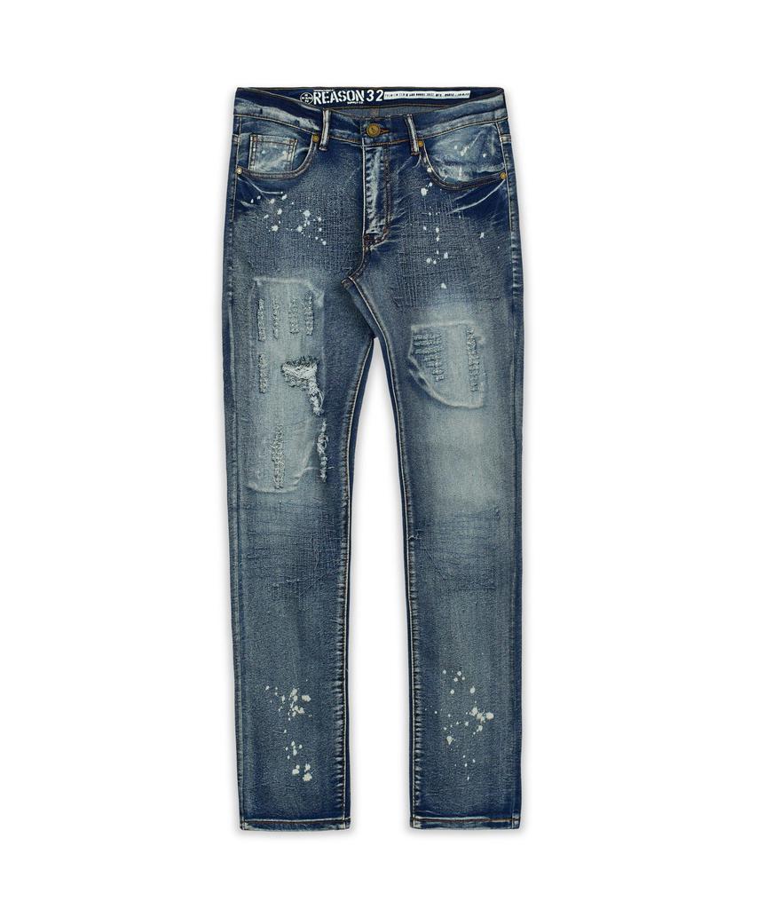 商品Reason Clothing|Stitchworks Paint Splatter Destroyed Jeans,价格¥148,第5张图片详细描述
