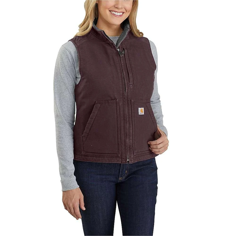 商品Carhartt|Carhartt Women's Washed Duck Sherpa-Lined Mock Neck Vest,价格¥661,第1张图片