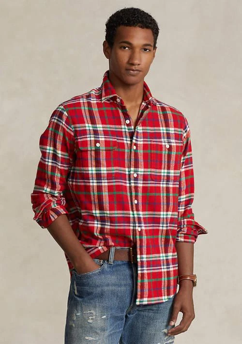 商品Ralph Lauren|Ralph Lauren Classic Fit Plaid Flannel Workshirt,价格¥1110,第1张图片