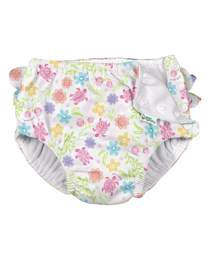 商品green sprouts|Baby Girls Ruffle Snap Absorbent Swim Diaper,价格¥112,第1张图片