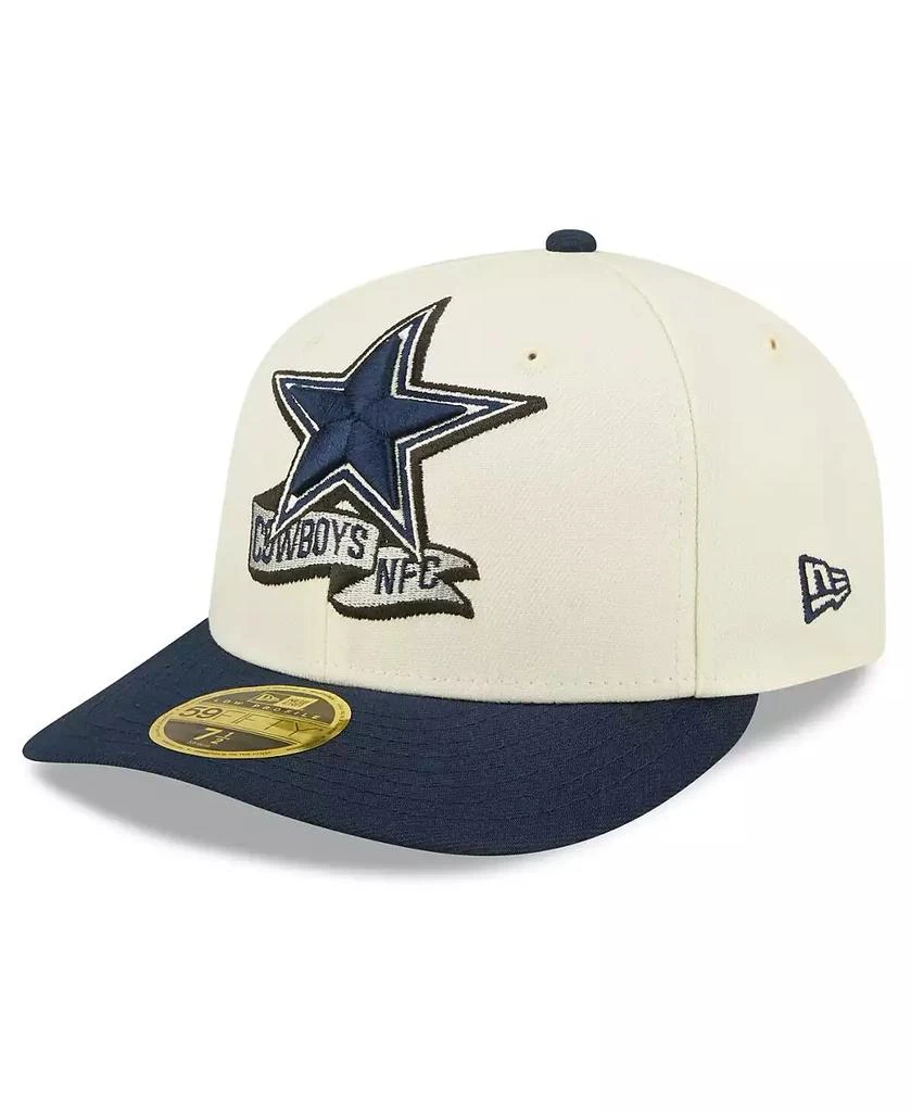 商品New Era|Men's Cream, Navy Dallas Cowboys 2022 Sideline Low Profile 59FIFTY Fitted Hat,价格¥341,第3张图片详细描述