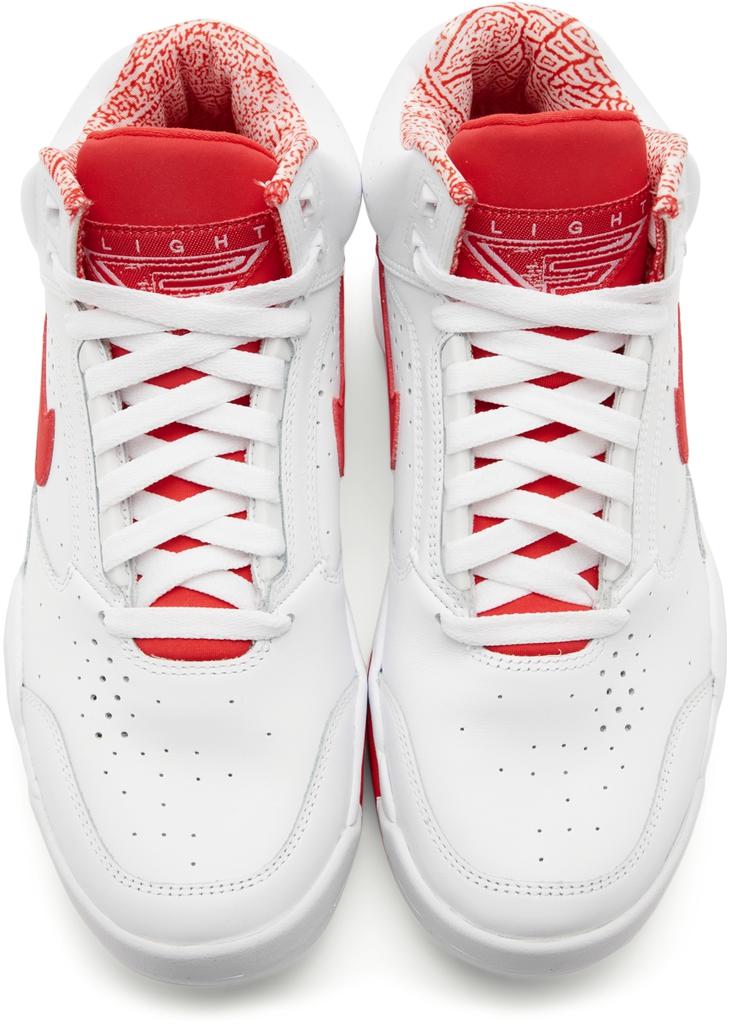 White & Red Air Flight Lite Mid Sneakers商品第5张图片规格展示
