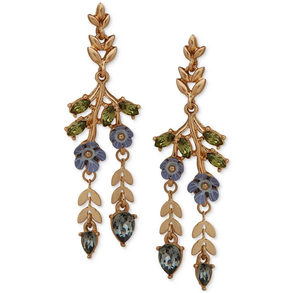 商品Lonna & Lilly|Gold-Tone Stone & Flower Vine-Inspired Drop Earrings,价格¥128,第1张图片