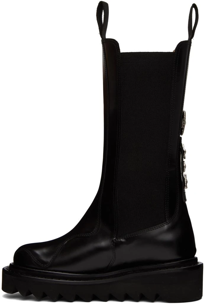 商品Toga Pulla|SSENSE Exclusive Black Leather Mid-Calf Chelsea Boots,价格¥2405,第3张图片详细描述