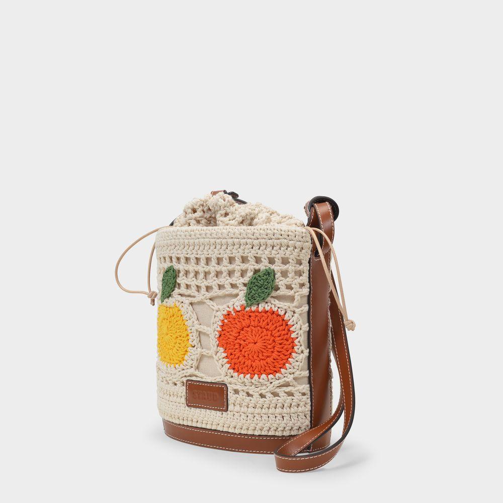 Fruit Crochet Anita Bucket Bag in Multi Canvas商品第2张图片规格展示