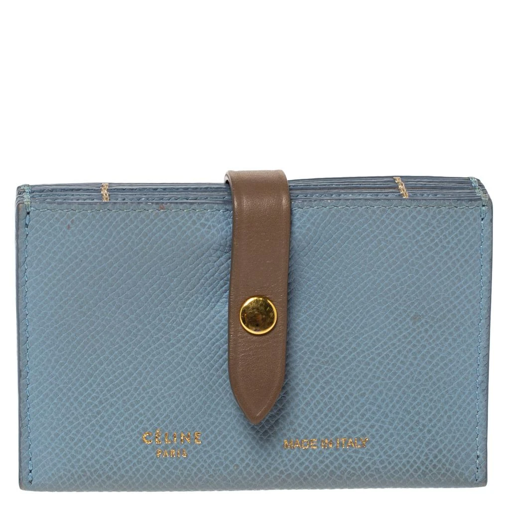 商品[二手商品] Celine|Celine Dusty Blue Grained Leather Accordeon Card Holder,价格¥1592,第1张图片