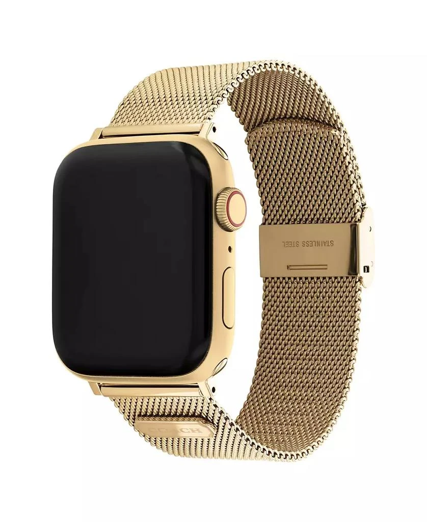 商品Coach|Gold-Tone Mesh Bracelet for Apple Watch® 42/44/45mm,价格¥664,第2张图片详细描述