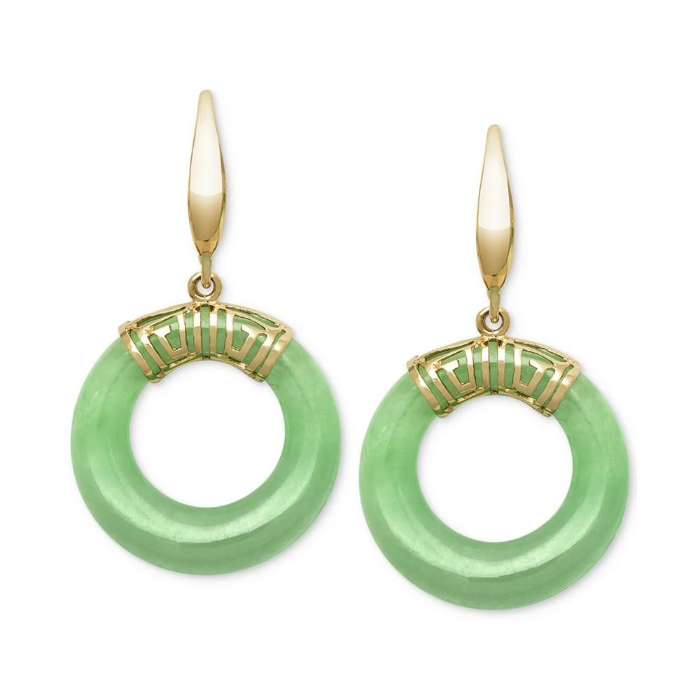 商品Macy's|Dyed Jade Circle Drop Earrings in 14k Gold,价格¥6838,第3张图片详细描述