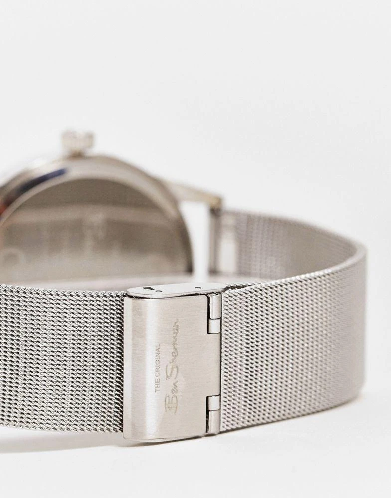 商品Ben Sherman|Ben Sherman stainless steel mesh strap watch in silver with navy dial,价格¥131,第2张图片详细描述