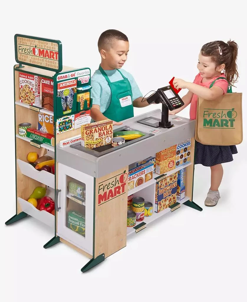 商品Melissa & Doug|Melissa & Doug Freestanding Wooden Fresh Mart Grocery Store,价格¥1555,第1张图片