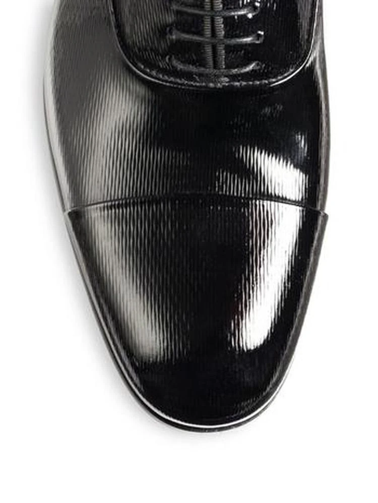 商品Giorgio Armani|Giorgio Armani - Textured Patent Leather Lace-up Oxfords,价格¥5808,第3张图片详细描述