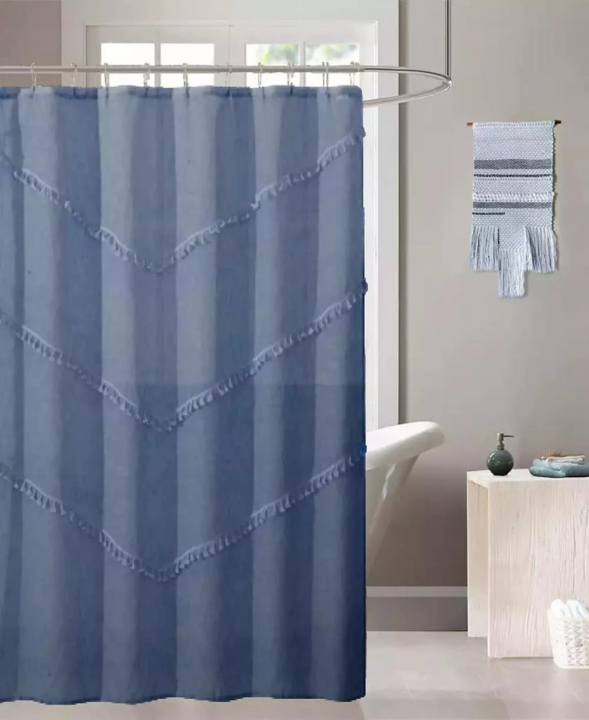 商品Dainty Home|Natural Tassels Shower Curtain, 72" x 70",价格¥223,第1张图片
