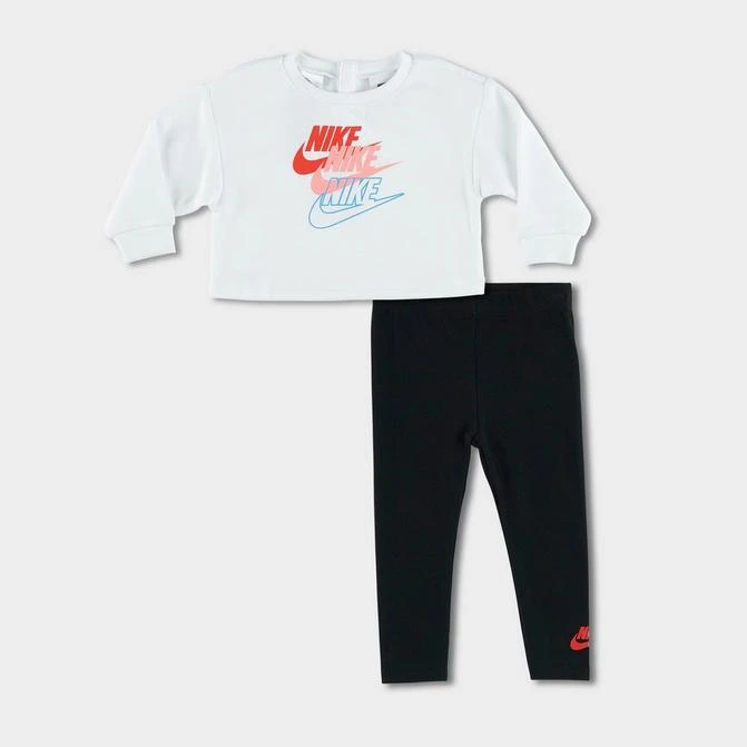 商品NIKE|Girls' Infant Nike Glow Time Long-Sleeve Shirt and Leggings Set,价格¥301,第1张图片