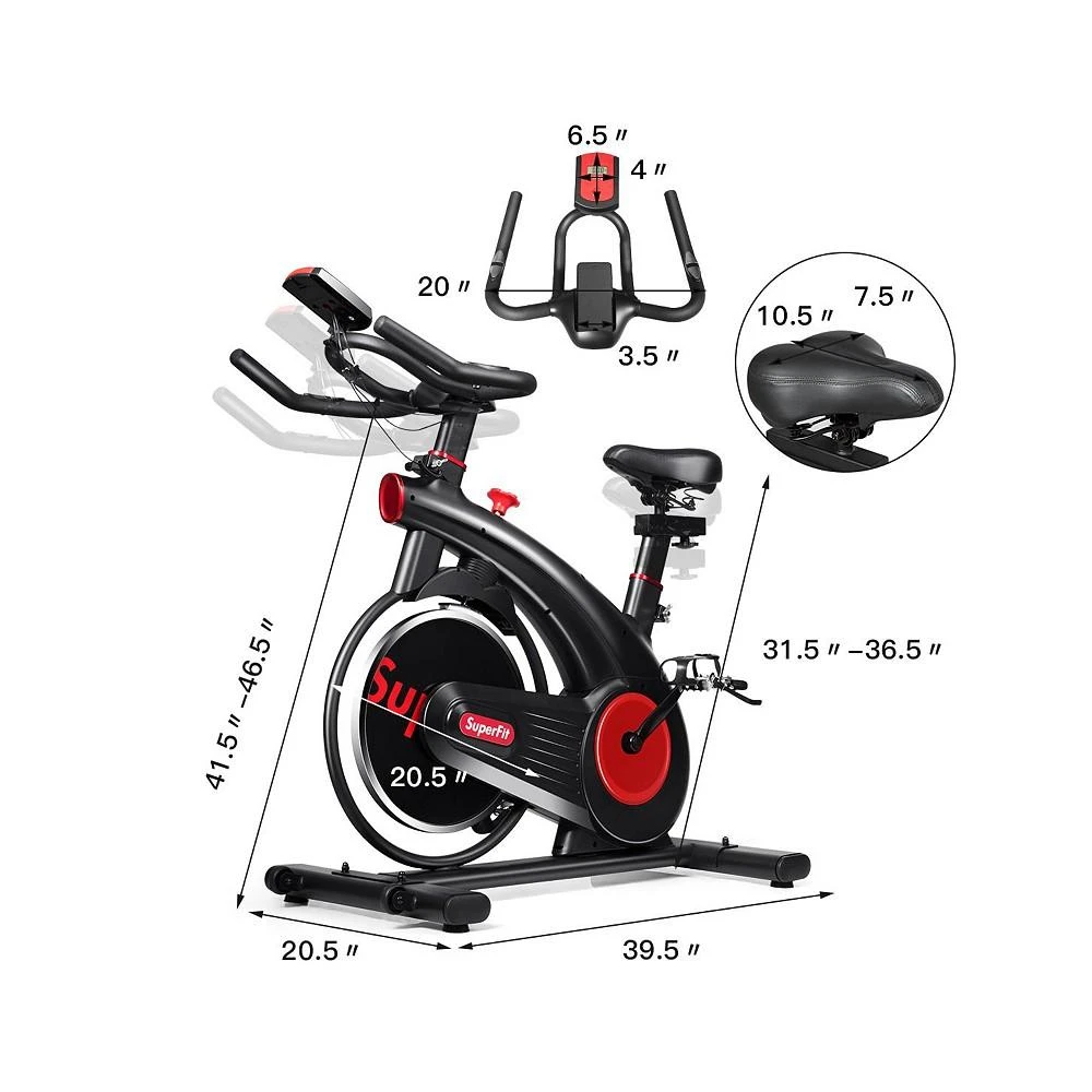 商品Costway|SuperFit Stationary Exercise Bike Silent Belt Drive Cycling Bike,价格¥1420,第3张图片详细描述
