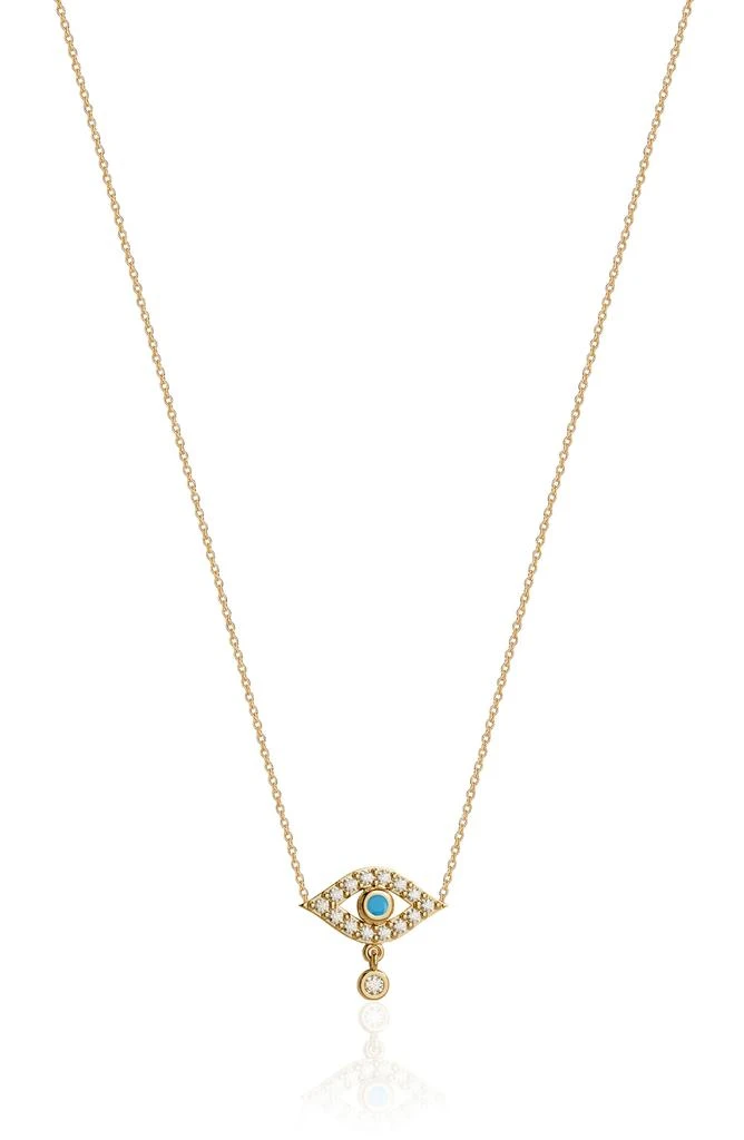 商品Gabi Rielle|Mini Evil Eye Turquoise & CZ Pendant Necklace,价格¥338,第1张图片