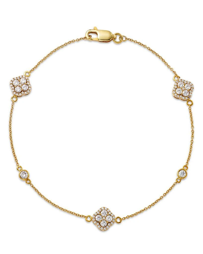 商品Bloomingdale's|Diamond Clover Station Bracelet in 14K Yellow Gold, 0.70 ct. t.w. - Exclusive,价格¥12270,第1张图片