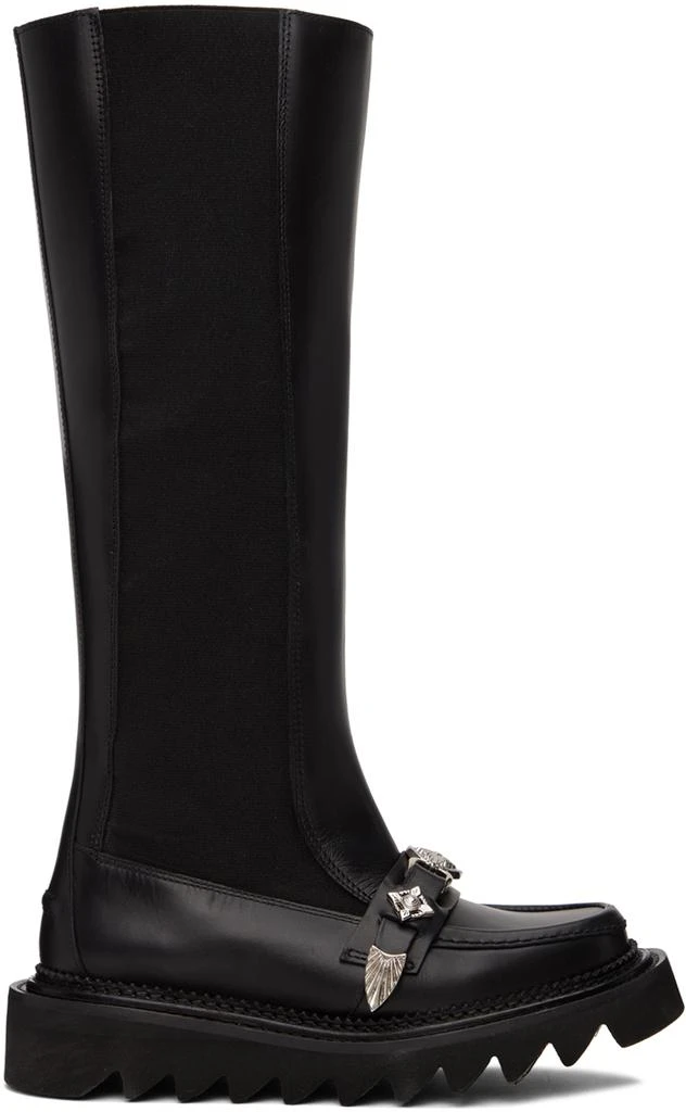 商品Toga Pulla|Black Leather Tall Boots,价格¥2189,第1张图片