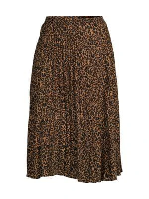 商品Max Studio|Leopard Print Pleated Skirt,价格¥150,第3张图片详细描述