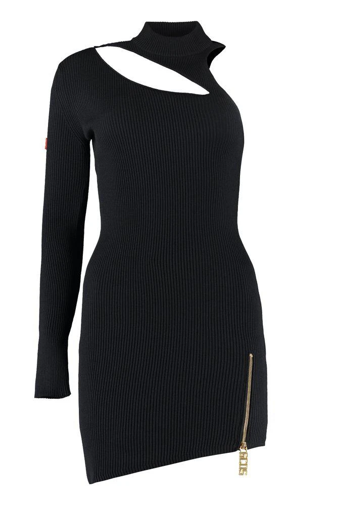 商品GCDS|GCDS Logo Patch Asymmetric Ribbed-Knit Mini Dress,价格¥2297,第1张图片